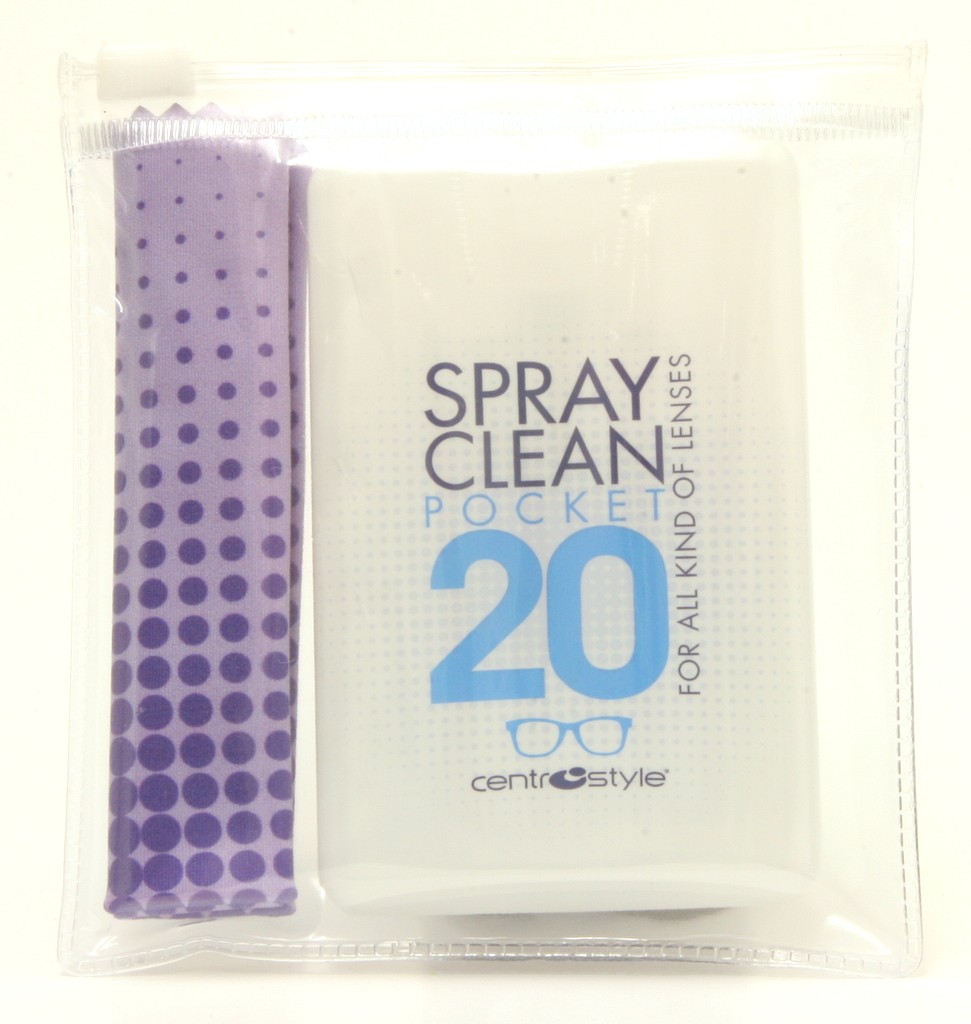 Spray Clean Occhiali POCKET 20 ml + Panno in microfibra