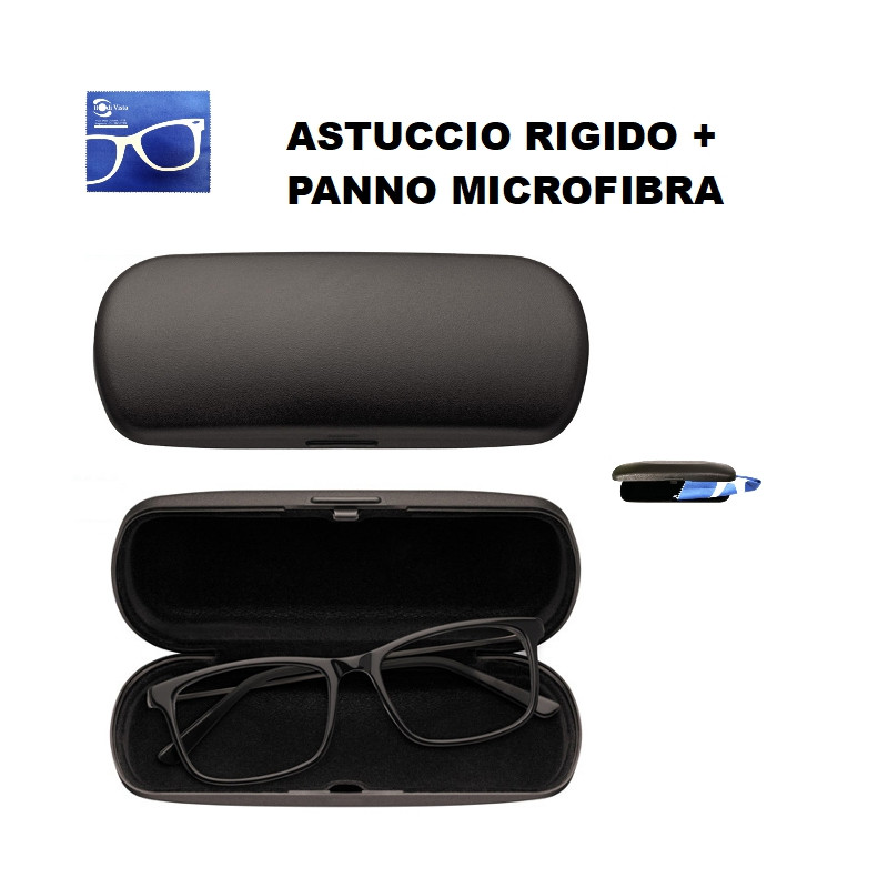 Astuccio Rigido per Occhiali + Panno in Microfibra