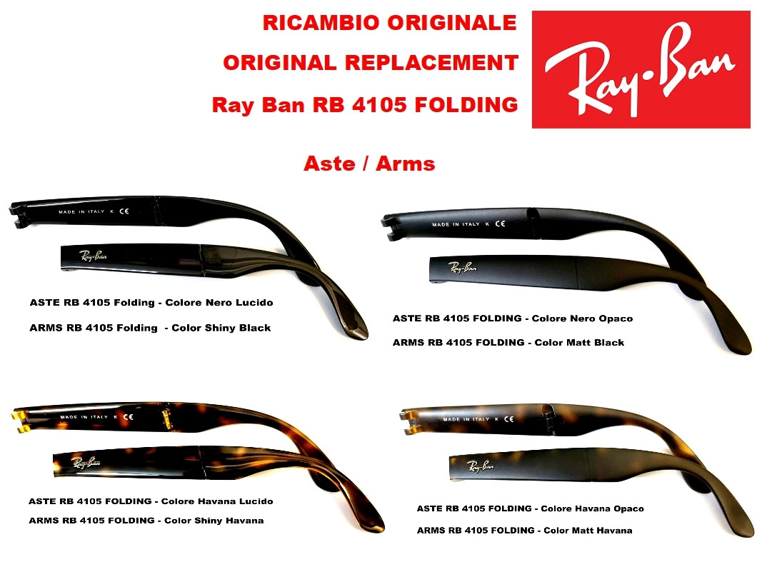 mistress Labe liter Replacement arms Ray Ban Folding RB 4105