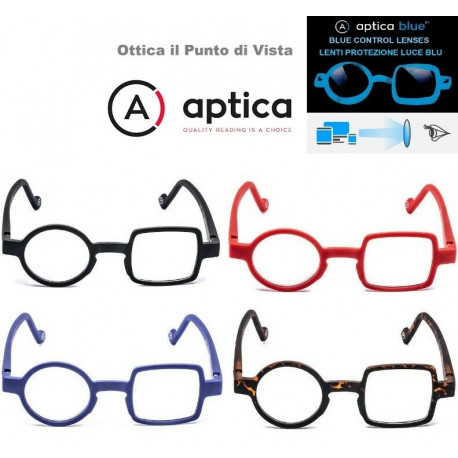 Occhiale Quadro Tondo POP ART Aptica con Filtro anti Luce Blu