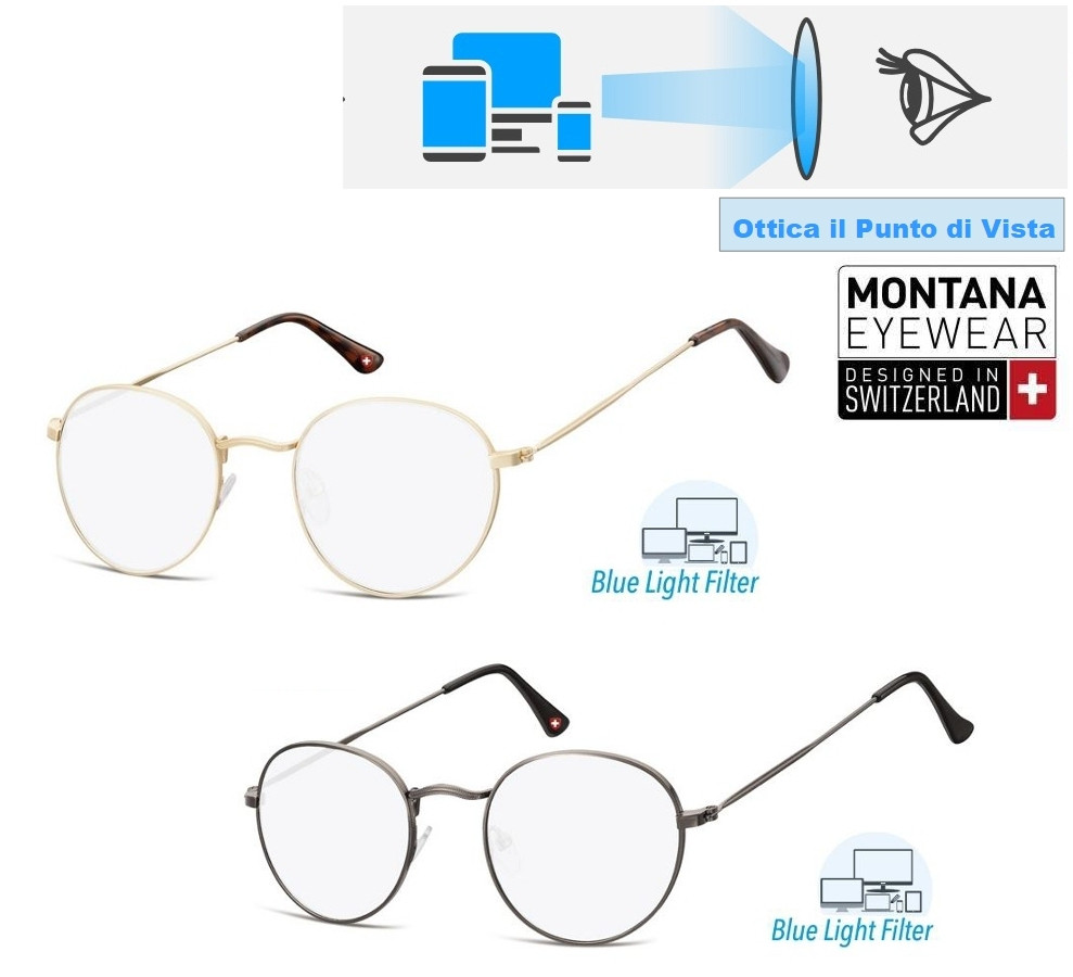 Montana da Lettura HBLF54 con Filtro Luce Blu - Tondo in Metallo