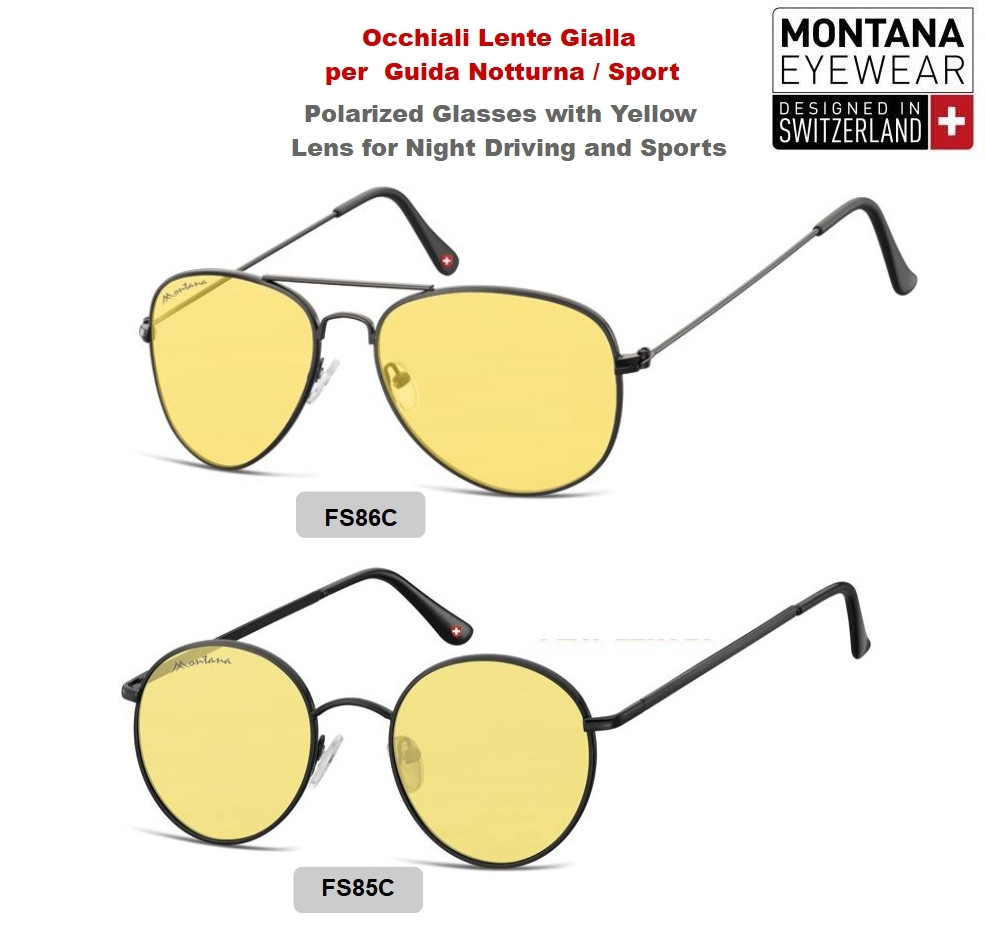 Occhiali Montana Lente Gialla per Guida Notturna