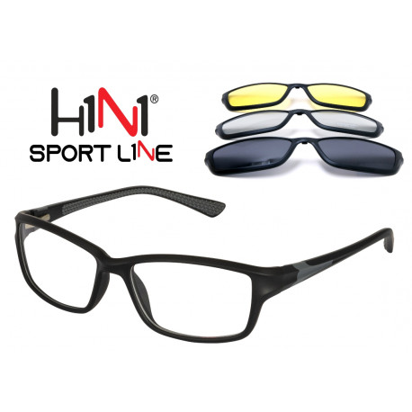 Eyeglasses N1H1 TR0020 04 with 3 Clip Sun