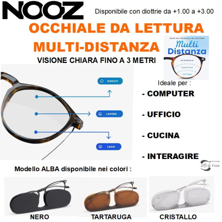 NOOZ Alba Occhiale da Lettura Multi Distanza con Custodia Rigida